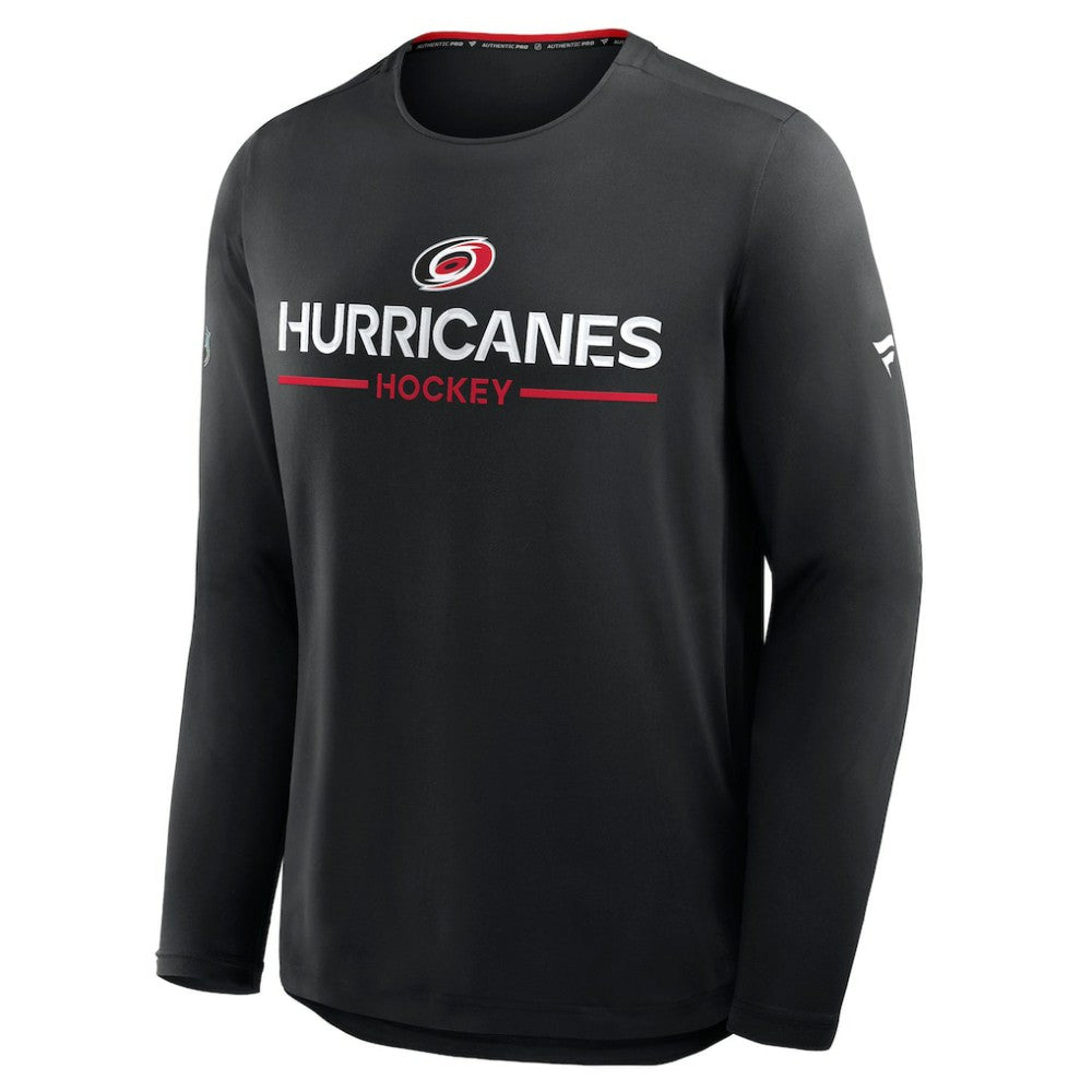 Carolina Hurricanes Fanatics Authentic Pro Rink Tech Long Sleeve T-Shirt - Black | Fanatics Lifestyle