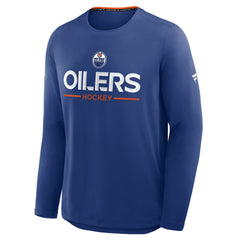 Edmonton Oilers Fanatics Authentic Pro Rink Tech Long Sleeve T-Shirt - Royal | Fanatics Lifestyle