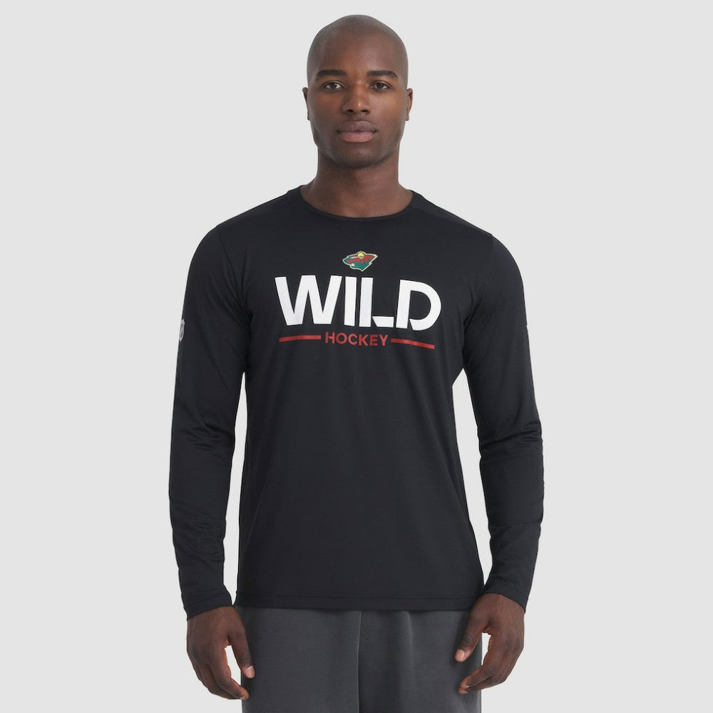 Minnesota Wild Fanatics Authentic Pro Rink Tech Long Sleeve T-Shirt - Black | Fanatics Clearance