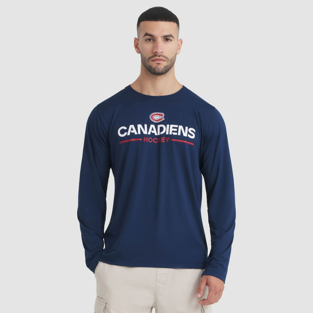 Montreal Canadiens Fanatics Authentic Pro Rink Tech Long Sleeve T-Shirt - Navy | Fanatics Clearance