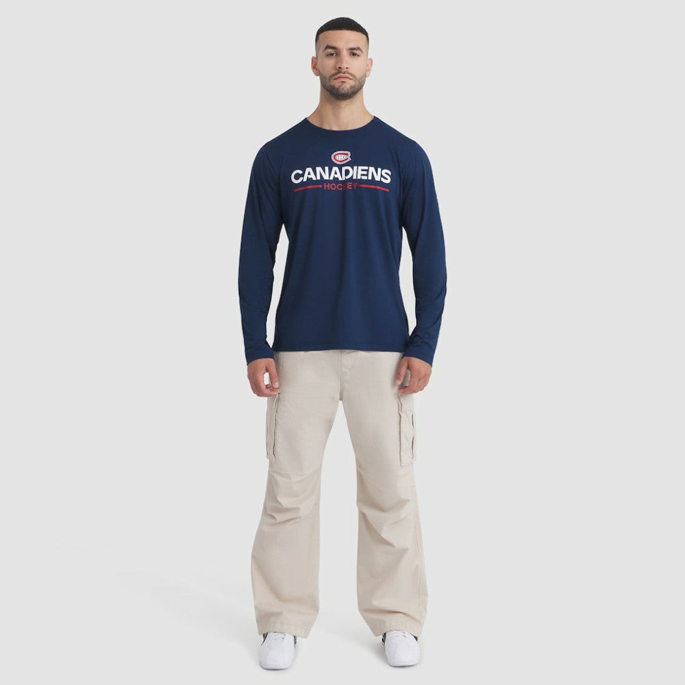 Montreal Canadiens Fanatics Authentic Pro Rink Tech Long Sleeve T-Shirt - Navy | Fanatics Clearance