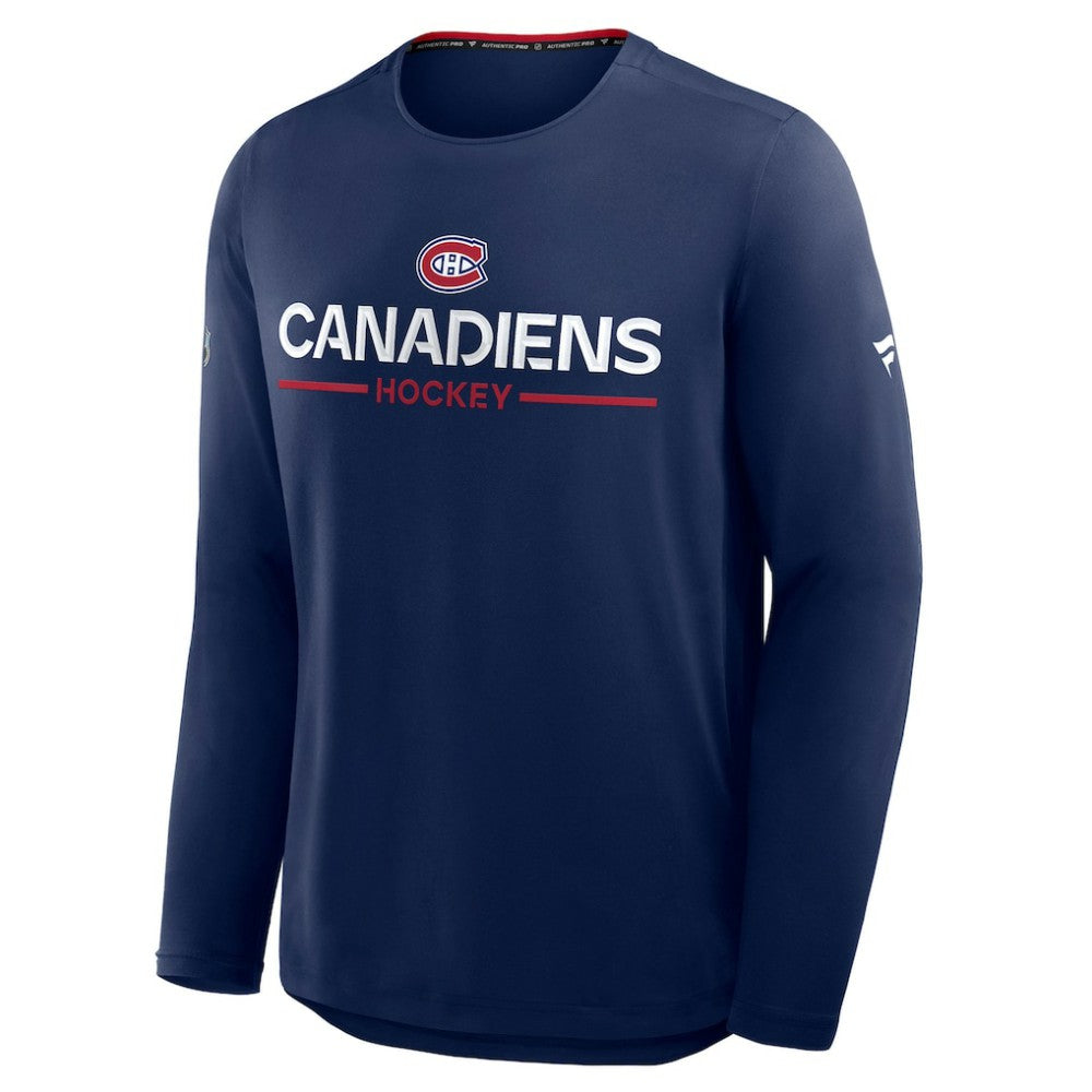 Montreal Canadiens Fanatics Authentic Pro Rink Tech Long Sleeve T-Shirt - Navy | Fanatics Clearance