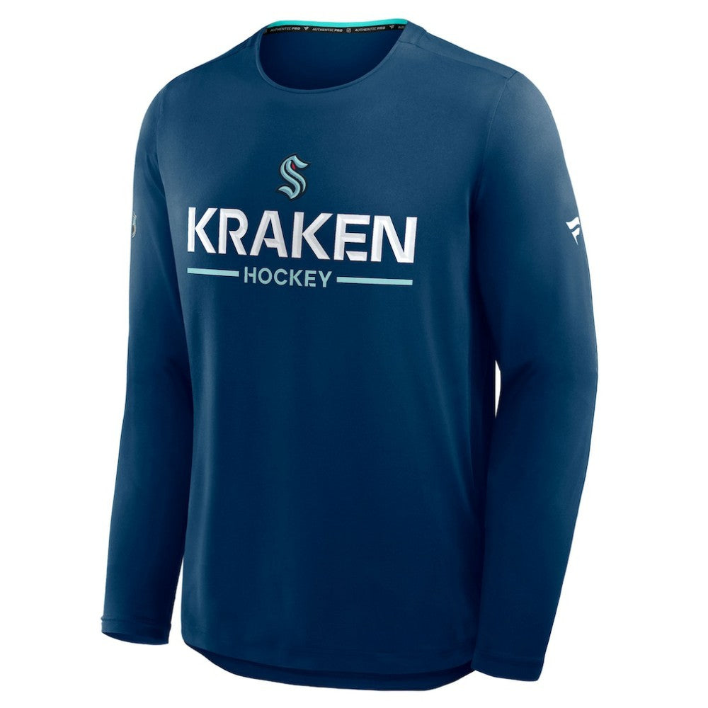 Seattle Kraken Fanatics Authentic Pro Rink Tech Long Sleeve T-Shirt - Navy | Fanatics sale
