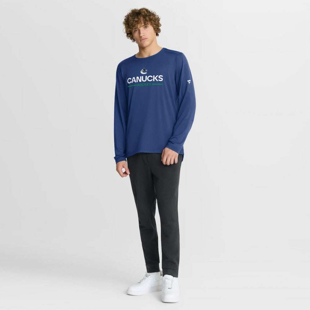 Vancouver Canucks Fanatics Authentic Pro Rink Tech Long Sleeve T-Shirt - Blue | Fanatics discount