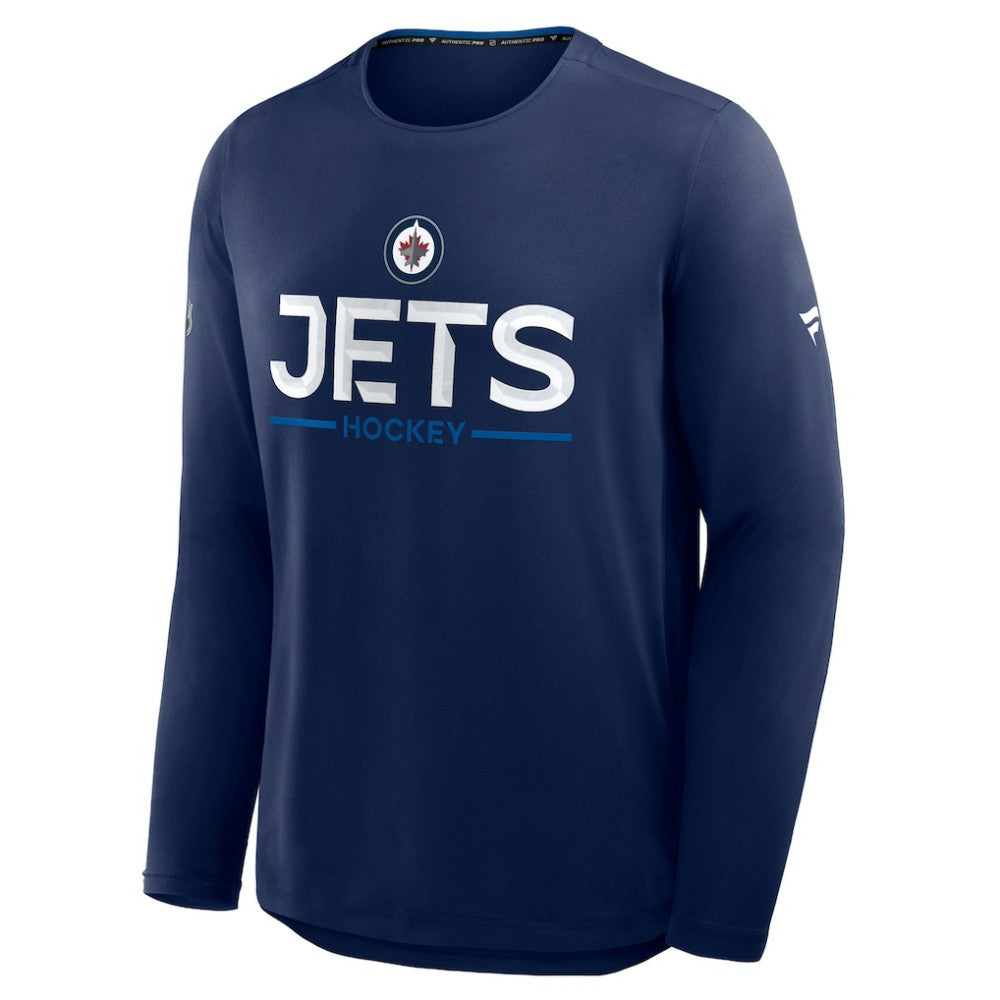 Winnipeg Jets Fanatics Authentic Pro Rink Tech Long Sleeve T-Shirt - Navy | Fanatics online
