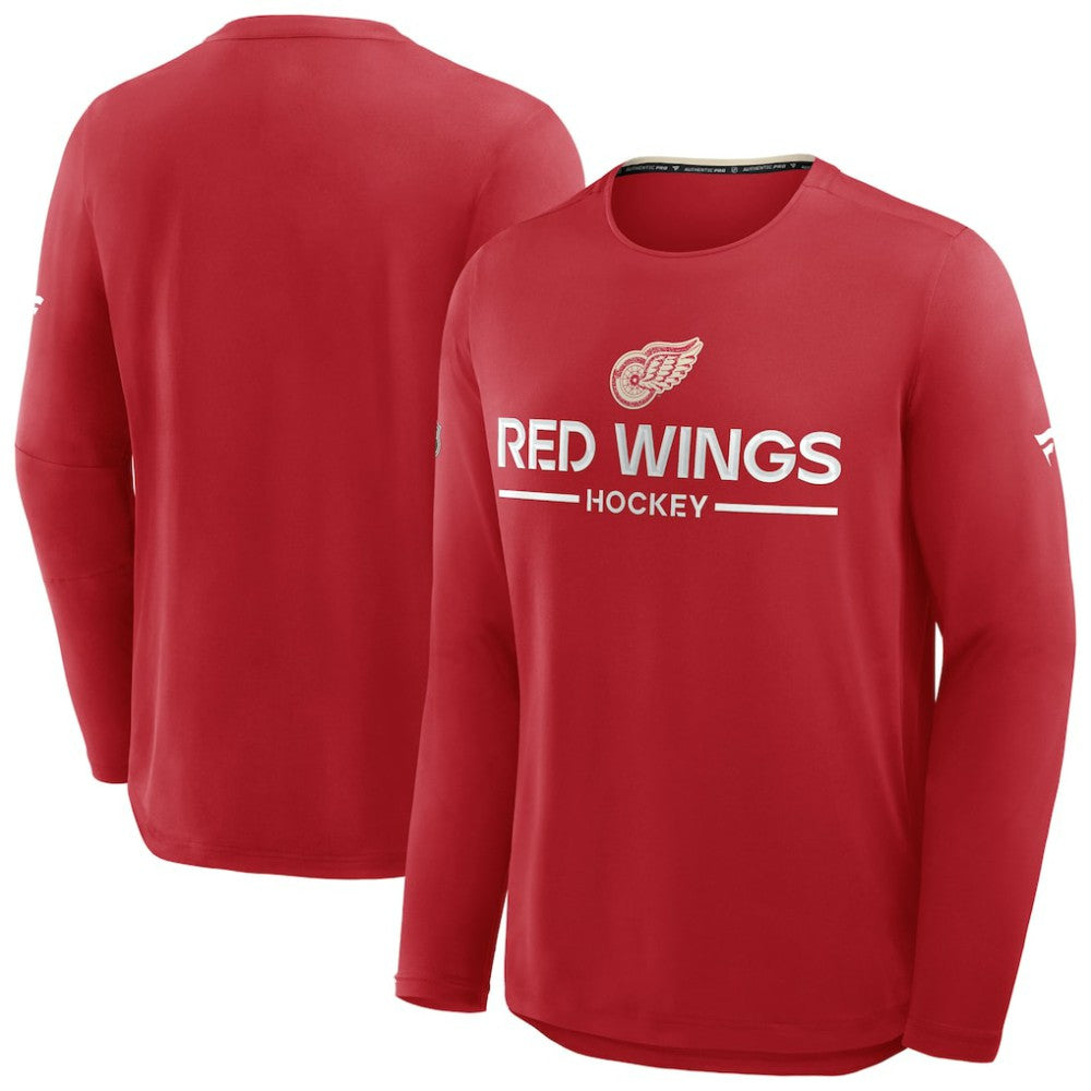 Detroit Red Wings Fanatics Authentic Pro Centennial Rink Tech Long Sleeve T-Shirt - Red | Fanatics on sale