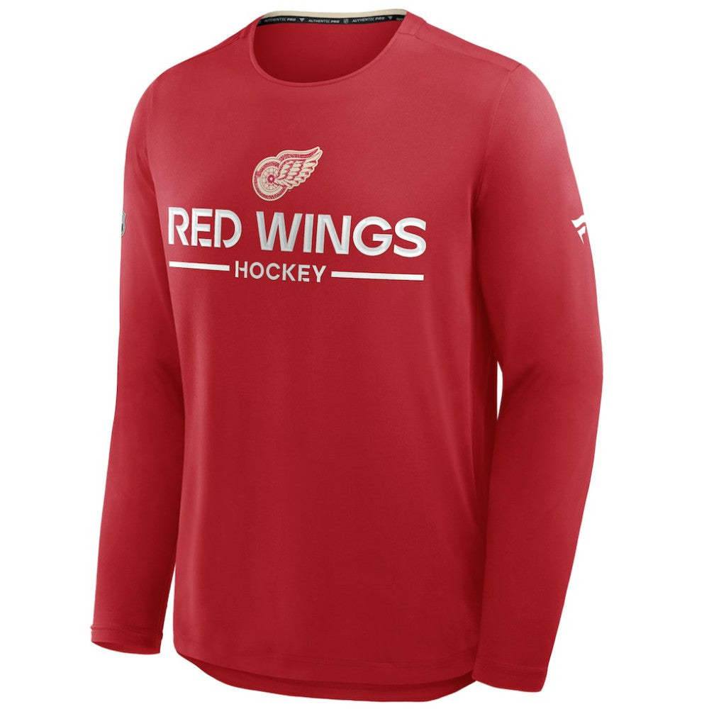 Detroit Red Wings Fanatics Authentic Pro Centennial Rink Tech Long Sleeve T-Shirt - Red | Fanatics on sale