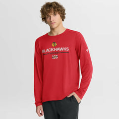 Chicago Blackhawks Fanatics Authentic Pro Centennial Rink Tech Long Sleeve T-Shirt - Red | Fanatics on sale