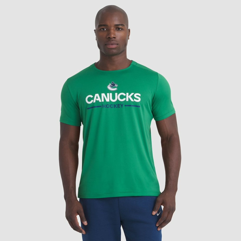 Vancouver Canucks Fanatics Authentic Pro Rink Tech T-Shirt - Green | Fanatics Lifestyle
