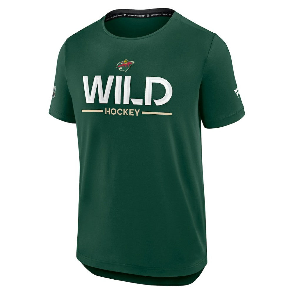Minnesota Wild Fanatics Authentic Pro Rink Tech T-Shirt - Green | Fanatics Lifestyle