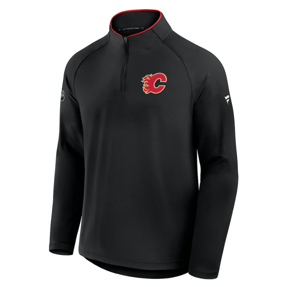 Calgary Flames Fanatics Authentic Pro Rink Training Quarter-Zip Pullover - Black | Fanatics sale