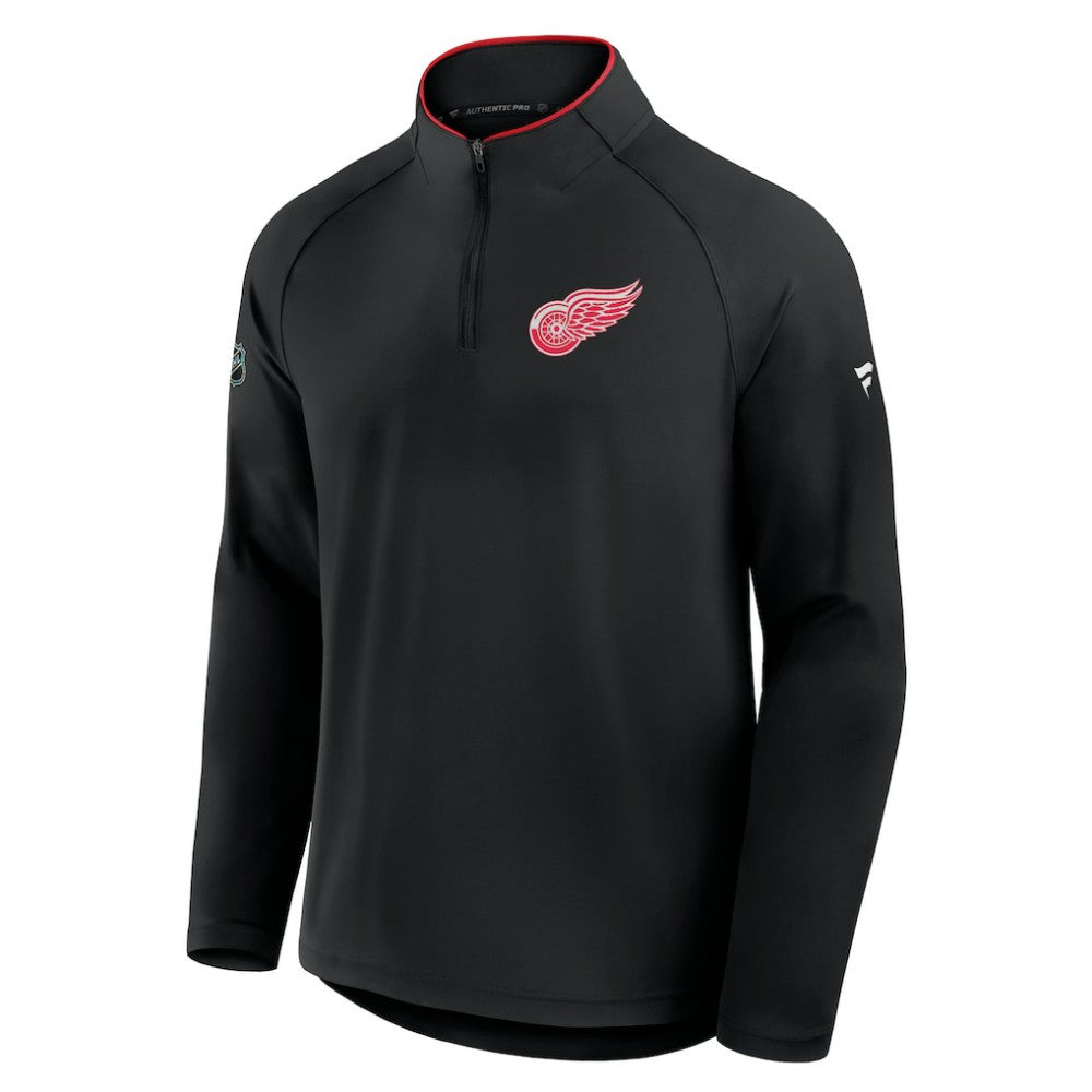 Detroit Red Wings Fanatics Authentic Pro Rink Training Quarter-Zip Pullover - Black | Fanatics sale
