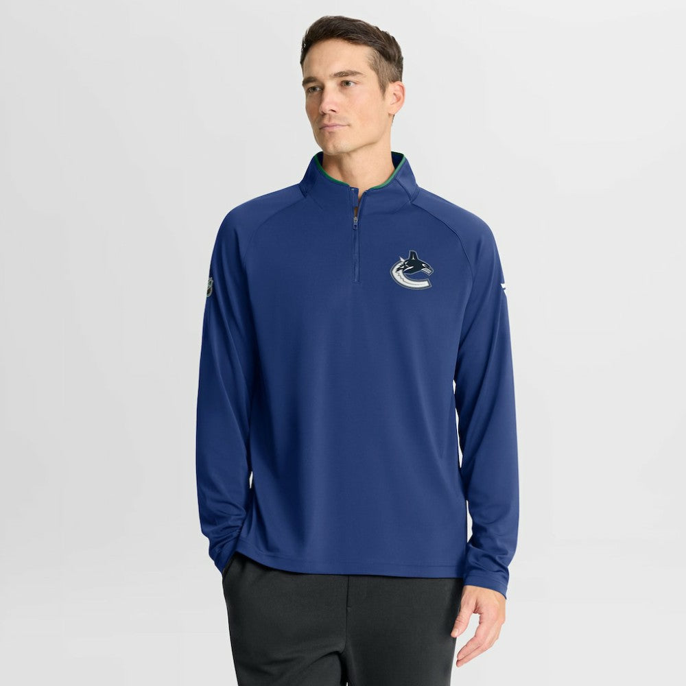 Vancouver Canucks Fanatics Authentic Pro Rink Training Quarter-Zip Pullover - Blue | Fanatics discount