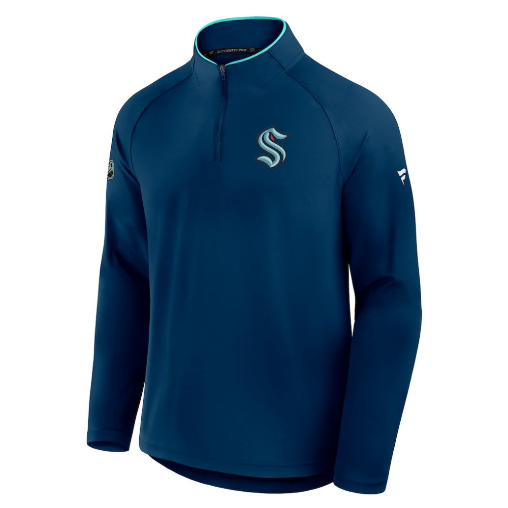 Seattle Kraken Fanatics Authentic Pro Rink Training Quarter-Zip Pullover - Deep Sea Blue | Fanatics discount
