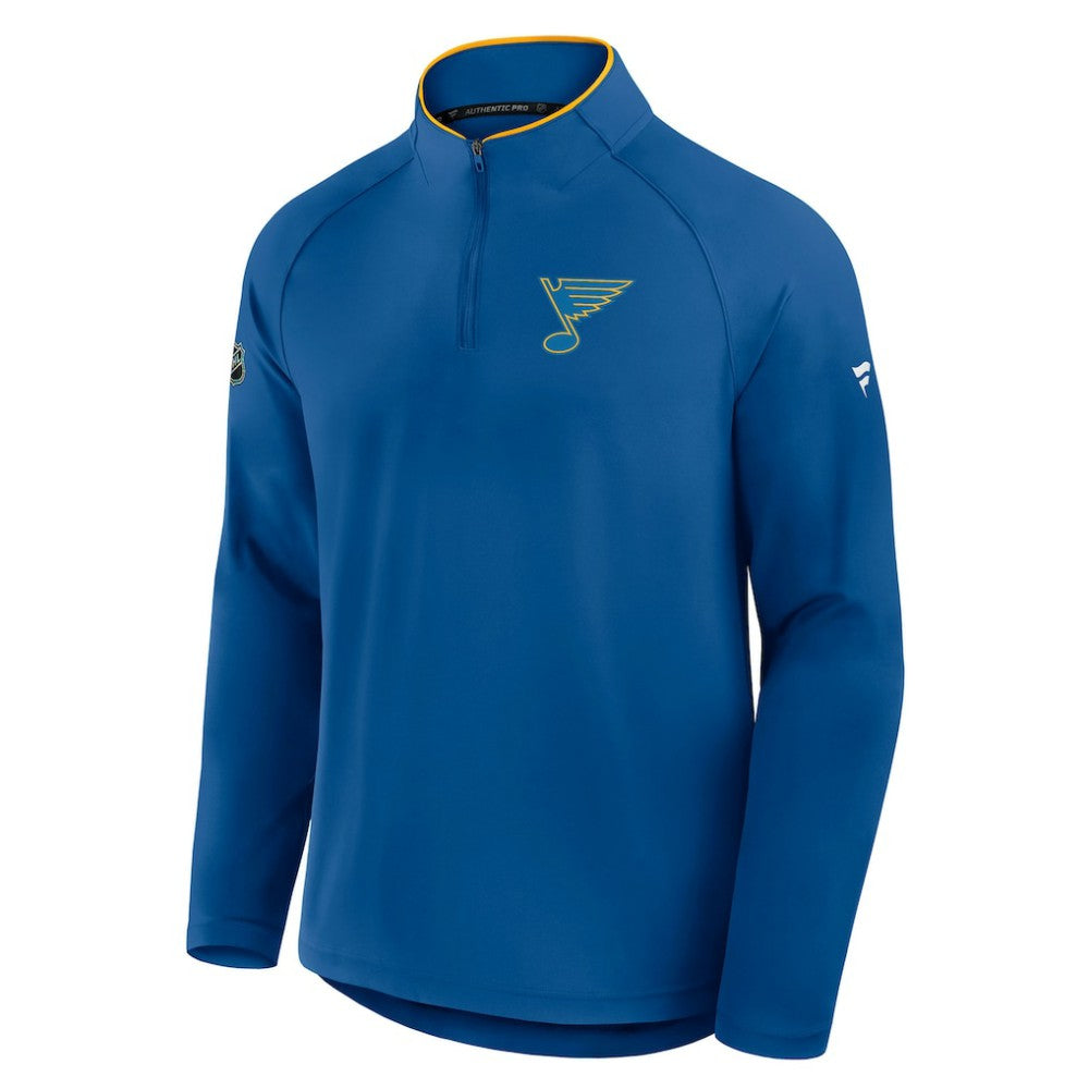 St. Louis Blues Fanatics Authentic Pro Rink Training Quarter-Zip Pullover - Blue | Fanatics Lifestyle