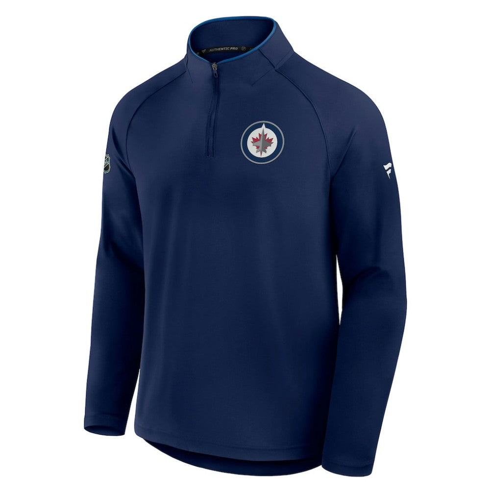 Winnipeg Jets Fanatics Authentic Pro Rink Training Quarter-Zip Pullover - Navy | Fanatics discount