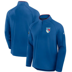 New York Rangers Fanatics Authentic Pro Rink Training Centennial Raglan Quarter-Zip Pullover - Blue | Fanatics discount