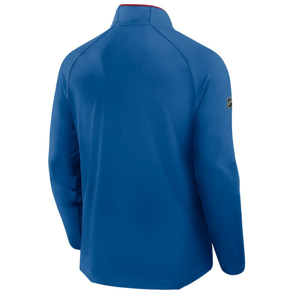 New York Rangers Fanatics Authentic Pro Rink Training Centennial Raglan Quarter-Zip Pullover - Blue | Fanatics discount