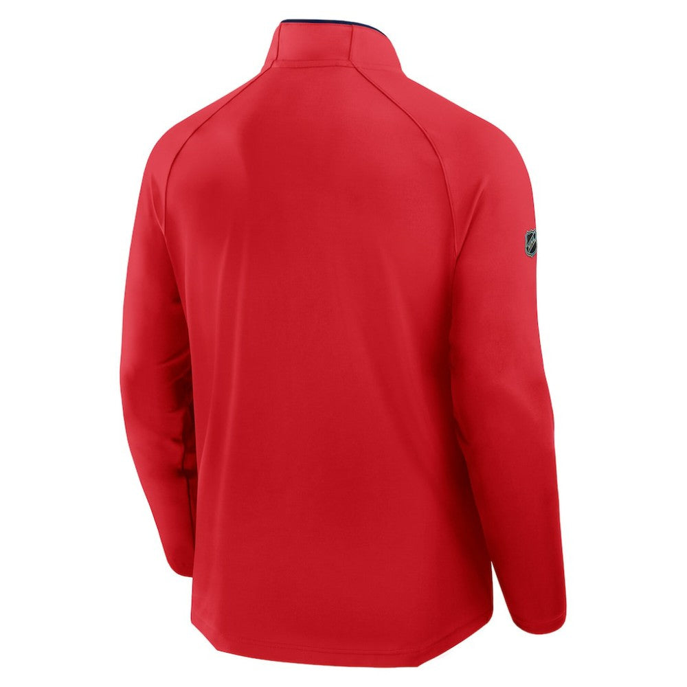 Chicago Blackhawks Fanatics Authentic Pro Rink Training Centennial Raglan Quarter-Zip Pullover - Red | Fanatics discount