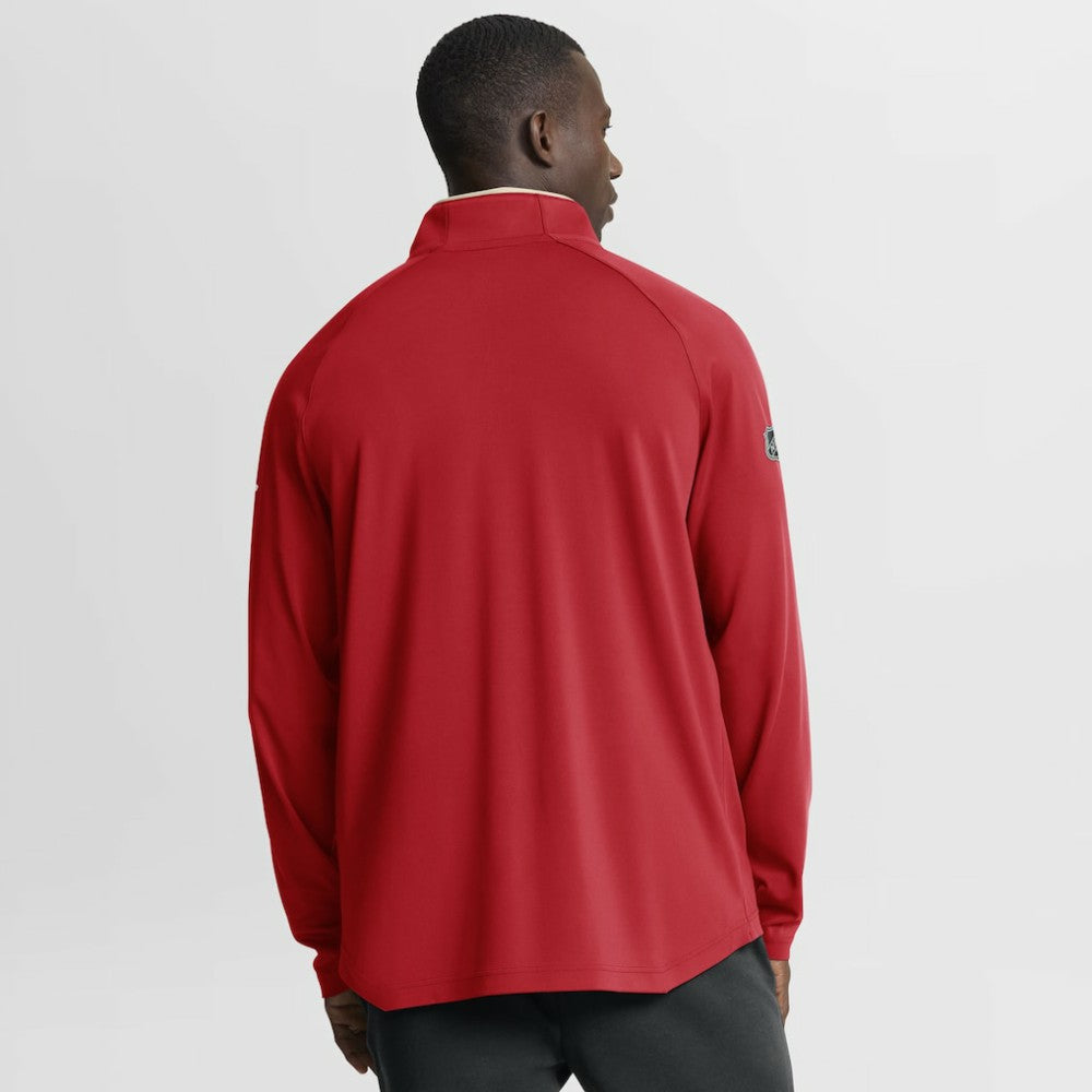 Detroit Red Wings Fanatics Authentic Pro Rink Training Centennial Raglan Quarter-Zip Pullover - Red | Fanatics Lifestyle