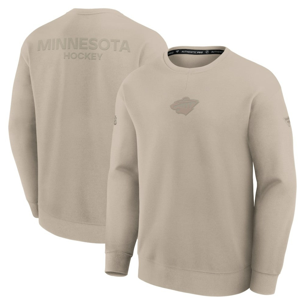 Minnesota Wild Fanatics Authentic Pro Road Tri-Blend Sweatshirt - Tan | Fanatics sale