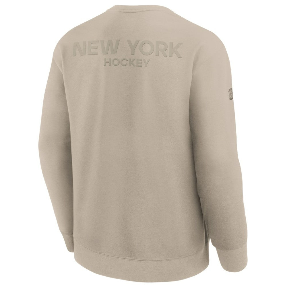 New York Islanders Fanatics Authentic Pro Road Tri-Blend Sweatshirt - Tan | Fanatics Lifestyle
