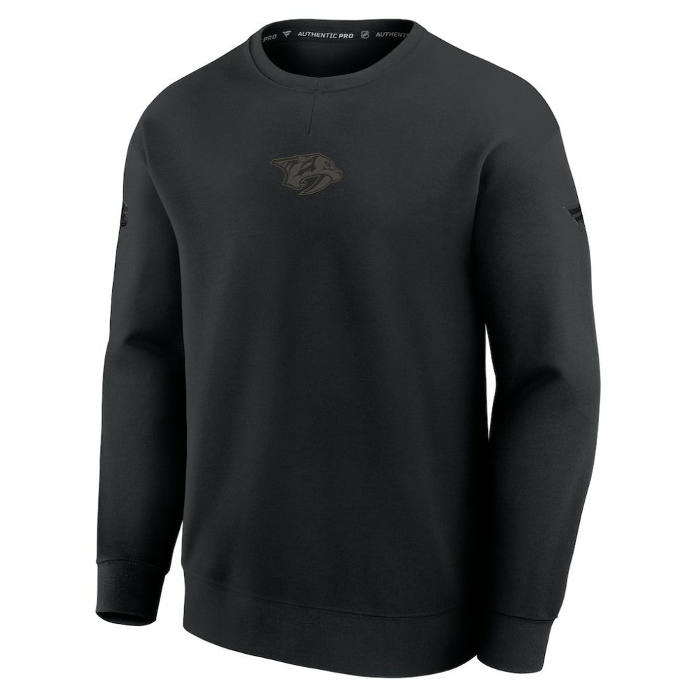 Nashville Predators Fanatics Authentic Pro Road Tri-Blend Sweatshirt - Black | Fanatics Clearance