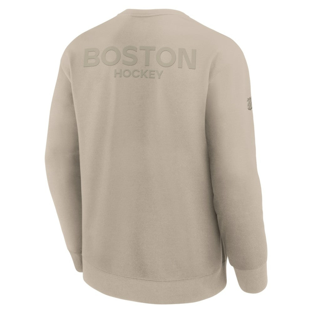 Boston Bruins Fanatics Authentic Pro Road Tri-Blend Sweatshirt - Tan | Fanatics discount