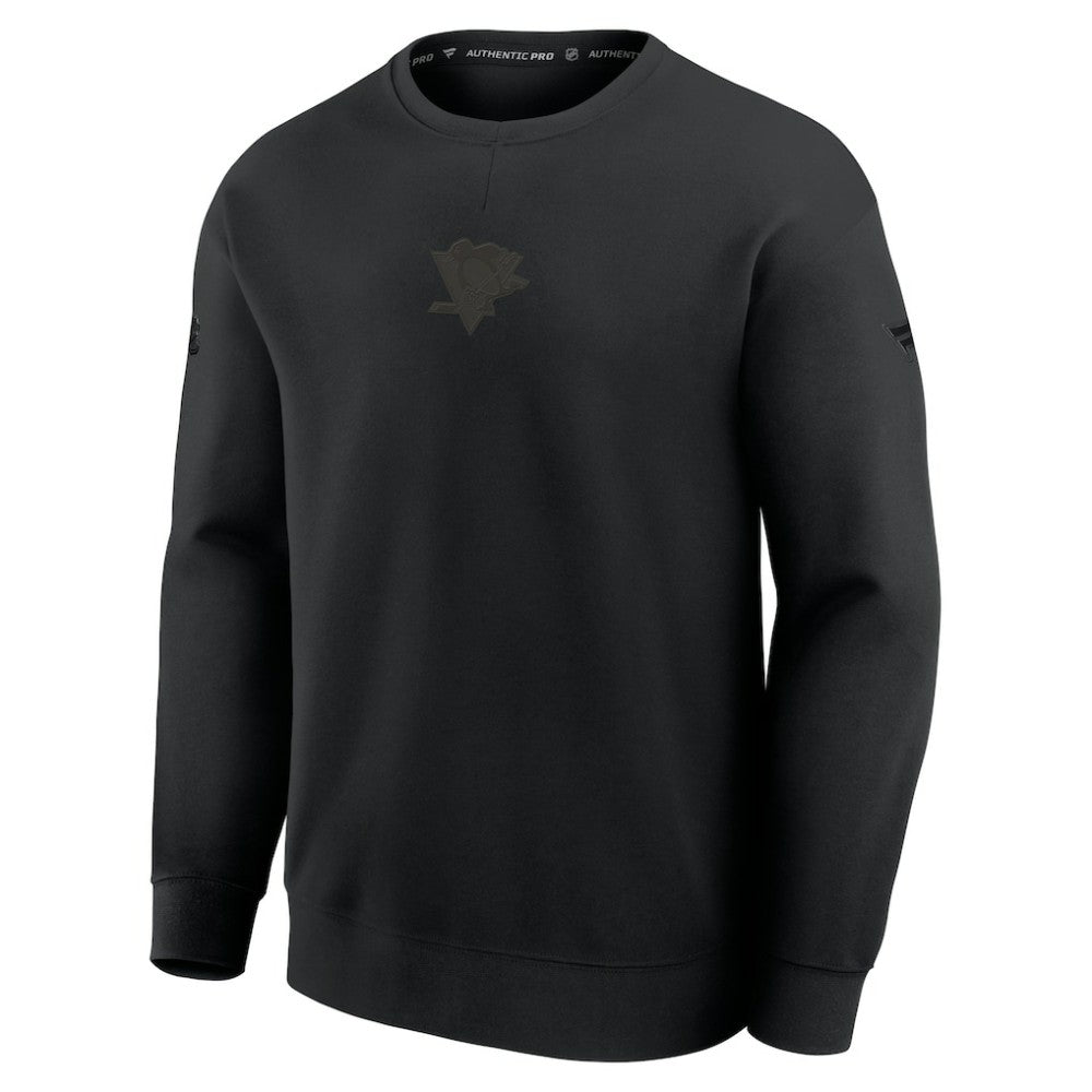 Pittsburgh Penguins Fanatics Authentic Pro Road Tri-Blend Sweatshirt - Black | Fanatics Lifestyle