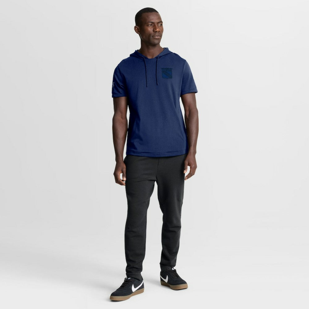 New York Rangers Fanatics Authentic Pro Road Short Sleeve Hoodie - Navy | Fanatics Clearance