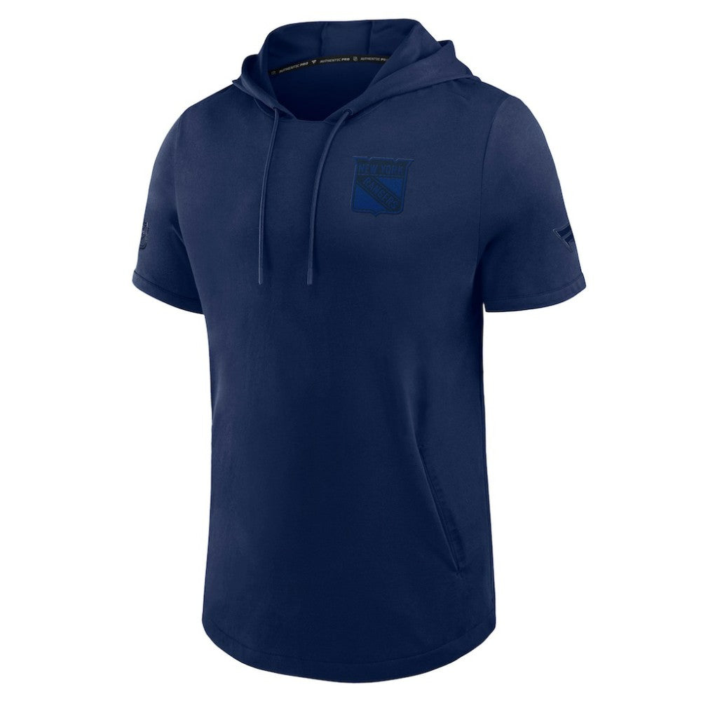 New York Rangers Fanatics Authentic Pro Road Short Sleeve Hoodie - Navy | Fanatics Clearance