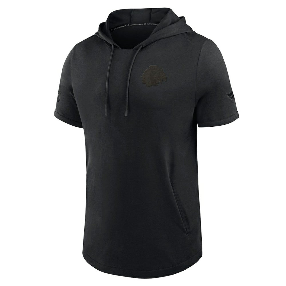 Chicago Blackhawks Fanatics Authentic Pro Road Short Sleeve Hoodie - Black | Fanatics sale
