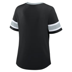 Las Vegas Raiders Women's Redzone Draw Play Athena Lace-Up T-Shirt - Black - Fanatics