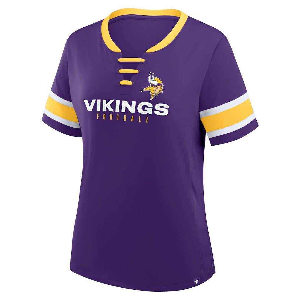 Minnesota Vikings Women's Redzone Draw Play Athena Lace-Up T-Shirt - Purple - Fanatics