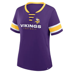 Minnesota Vikings Women's Redzone Draw Play Athena Lace-Up T-Shirt - Purple - Fanatics