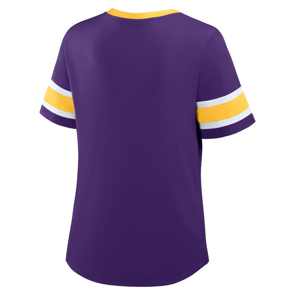 Minnesota Vikings Women's Redzone Draw Play Athena Lace-Up T-Shirt - Purple - Fanatics