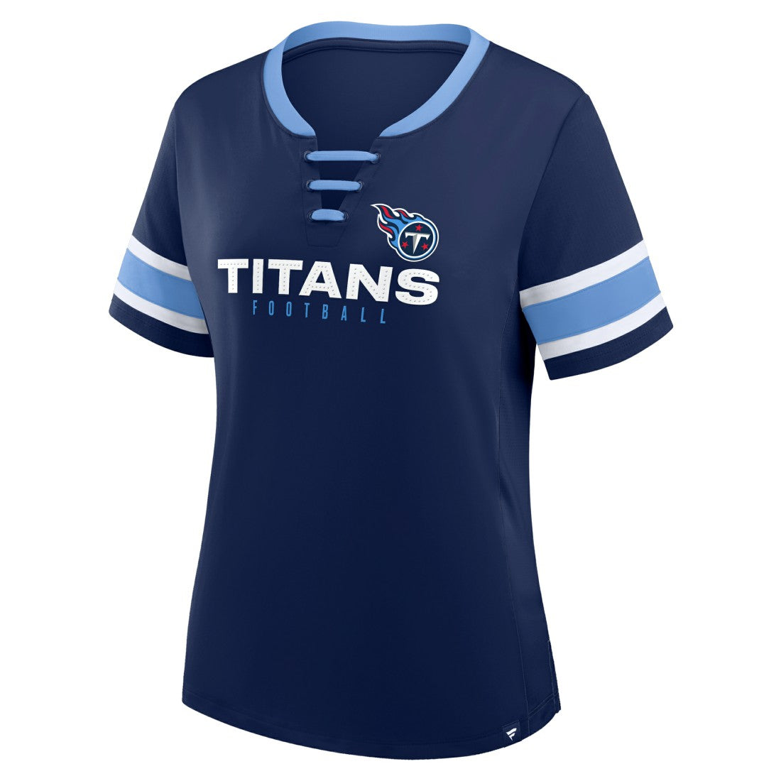 Tennessee Titans Women's Redzone Draw Play Athena Lace-Up T-Shirt - Navy - Fanatics