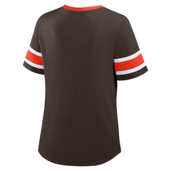 Cleveland Browns Women's Redzone Draw Play Athena Lace-Up T-Shirt - Brown - Fanatics