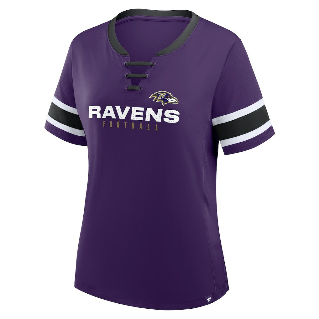 Baltimore Ravens Women's Redzone Draw Play Athena Lace-Up T-Shirt - Purple - Fanatics