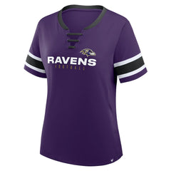 Baltimore Ravens Women's Redzone Draw Play Athena Lace-Up T-Shirt - Purple - Fanatics