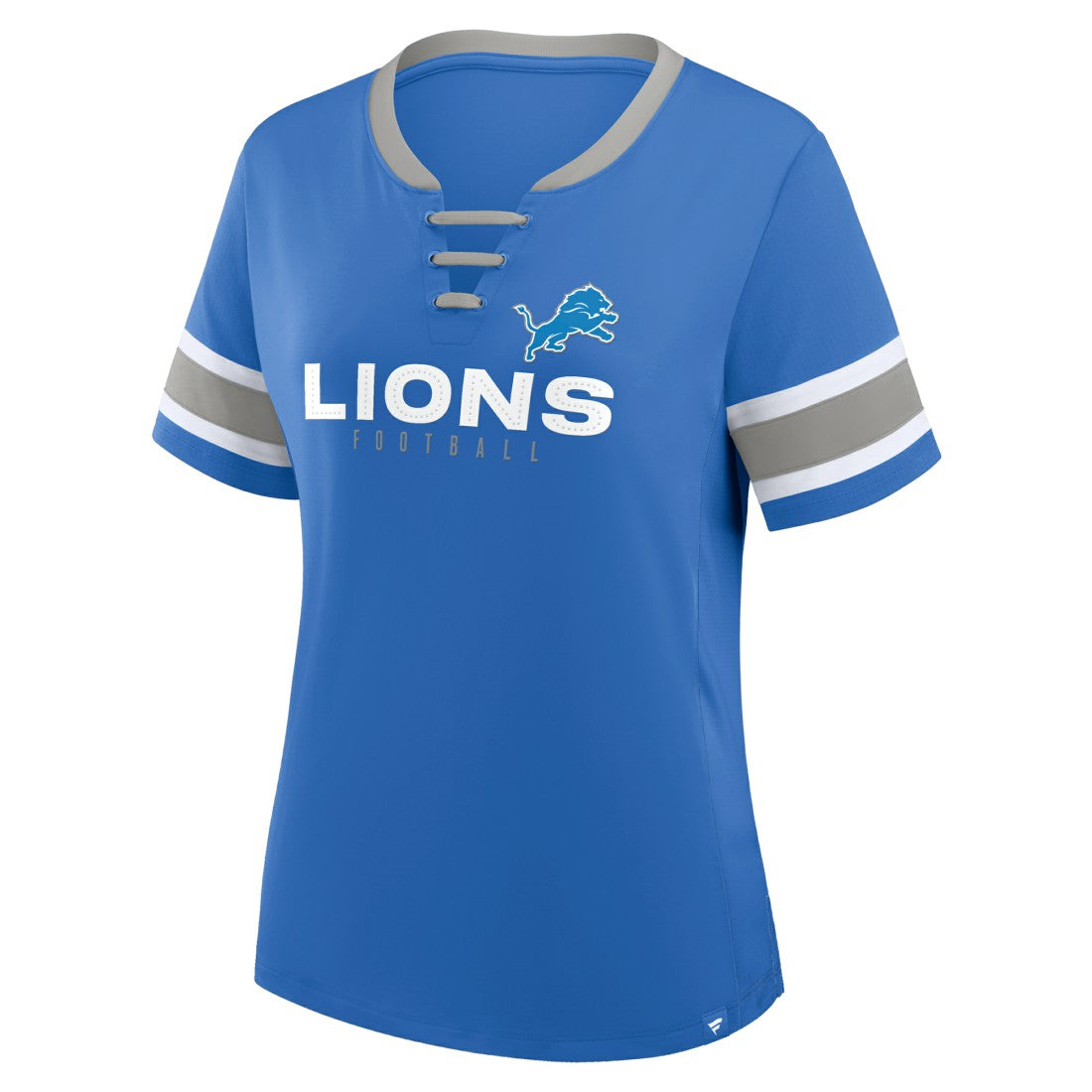 Detroit Lions Women's Redzone Draw Play Athena Lace-Up T-Shirt - Blue - Fanatics