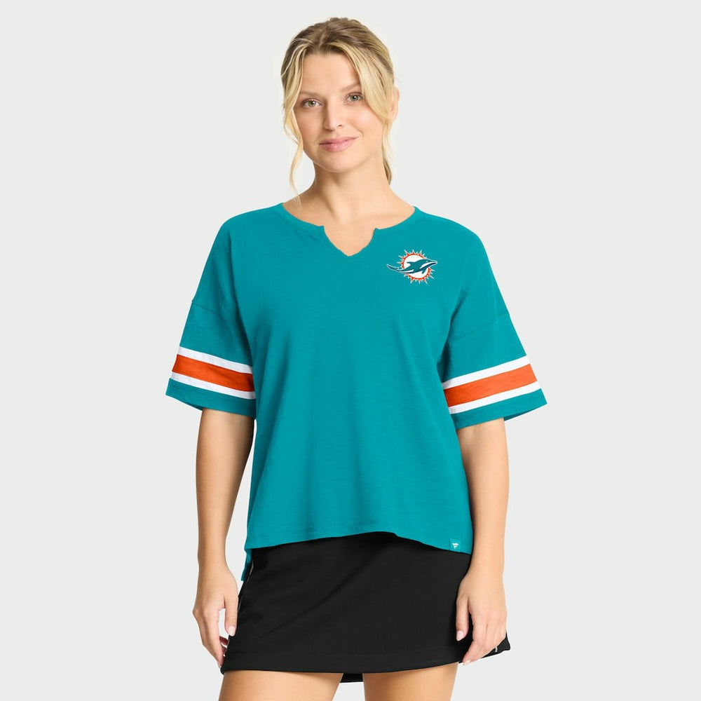 Miami Dolphins Women's Redzone Curl Route T-Shirt - Aqua - Fanatics