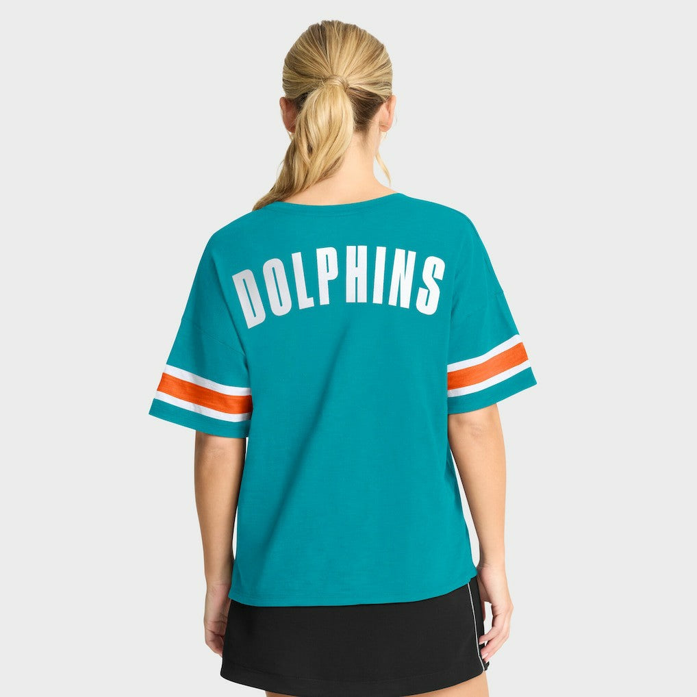 Miami Dolphins Women's Redzone Curl Route T-Shirt - Aqua - Fanatics