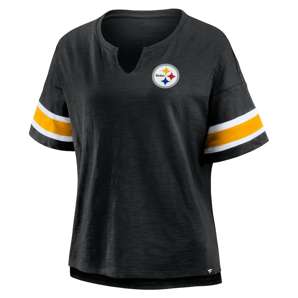 Pittsburgh Steelers Women's Redzone Curl Route T-Shirt - Black - Fanatics