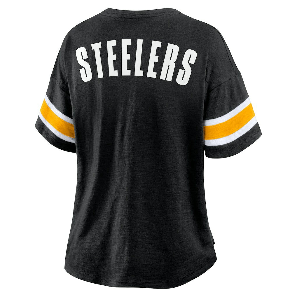 Pittsburgh Steelers Women's Redzone Curl Route T-Shirt - Black - Fanatics