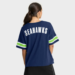 Seattle Seahawks Women's Redzone Curl Route T-Shirt - College Navy - Fanatics