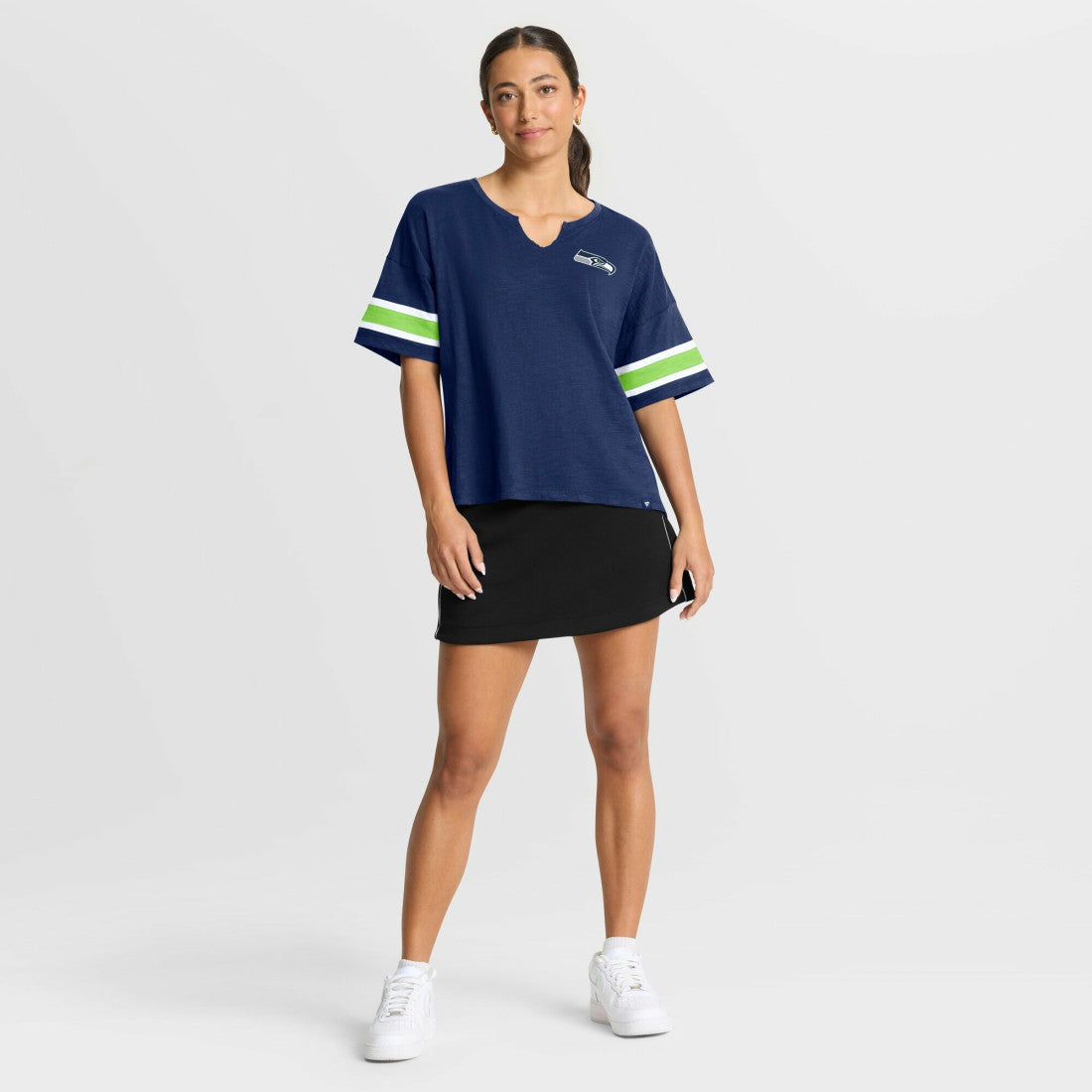 Seattle Seahawks Women's Redzone Curl Route T-Shirt - College Navy - Fanatics