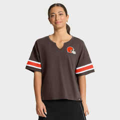 Cleveland Browns Women's Redzone Curl Route T-Shirt - Brown - Fanatics