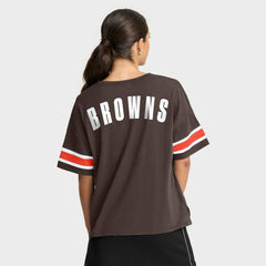 Cleveland Browns Women's Redzone Curl Route T-Shirt - Brown - Fanatics