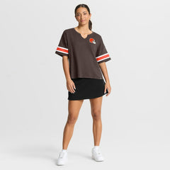 Cleveland Browns Women's Redzone Curl Route T-Shirt - Brown - Fanatics